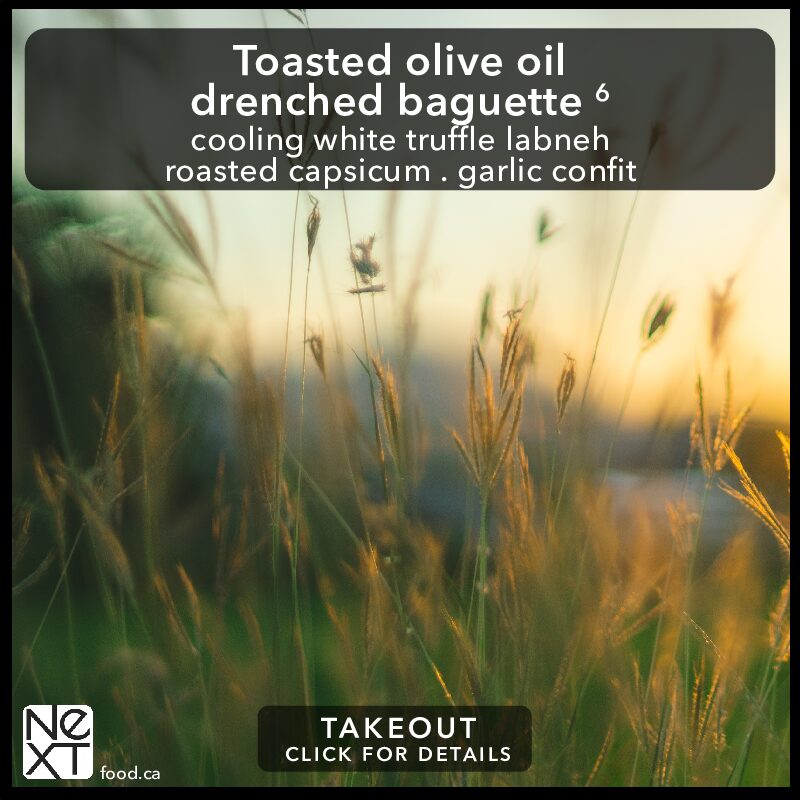 Toasted Lebanese olive oil drenched baguette